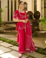 Kyro Pink Embroidered Velvet Suit Set