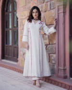 Rebel Off White Embroidered Cotton Kurta Set