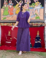 Alma Purple Bandhani Cotton Coord Set