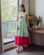 Muse Mint Handpainted Cotton Dress