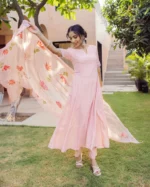 Tide Pink Handpainted Cotton Suit Set