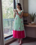 Muse Mint Handpainted Cotton Dress