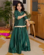 Anika Green Bandhani Chanderi Lehenga Set