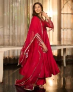 Vibha Magenta Solid Chanderi Suit Set