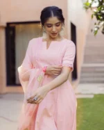 Tide Pink Handpainted Cotton Suit Set