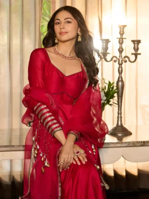 Vibha Magenta Solid Chanderi Suit Set