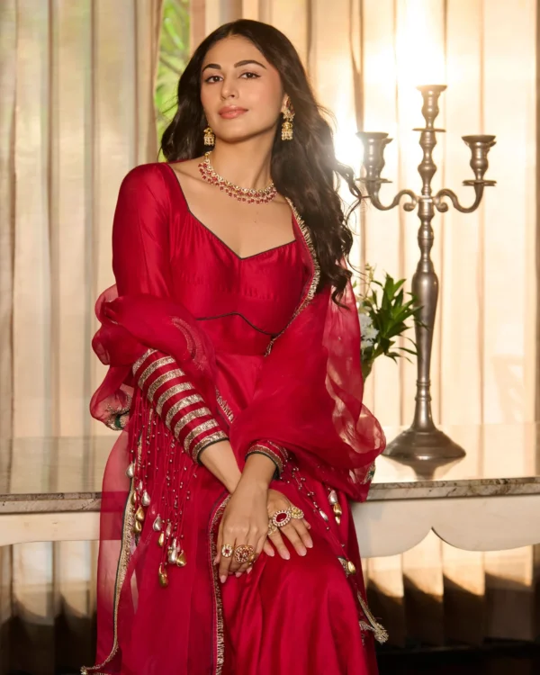 Vibha Magenta Solid Chanderi Suit Set