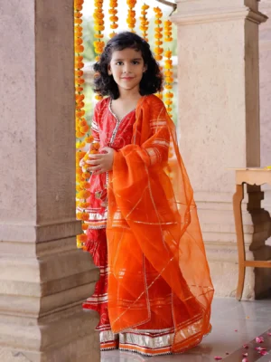 Cari Cotton Bandhej Sharara Set