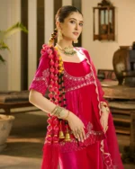 Kyro Pink Embroidered Velvet Suit Set