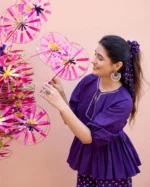 Alma Purple Bandhani Cotton Coord Set