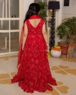 Kiara Red Bandhani Georgette Lehenga Set