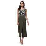 Zima Leto Women’s Camouflage Wrap Jumpsuit | Sleeveless V-Neck One-Piece with Adjustable Wrap Waist & Zipper Closure | Polyester Casual Jumpsuit for Travel, Party & Everyday Style