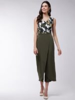 Zima Leto Women’s Camouflage Wrap Jumpsuit | Sleeveless V-Neck One-Piece with Adjustable Wrap Waist & Zipper Closure | Polyester Casual Jumpsuit for Travel, Party & Everyday Style